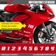 MUGGELO set of 3 Racing Number Sticker for Ducati Yamaha Honda Kawasaki