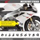 ASSEN Sticker Numero de course pour Ducati Yamaha Honda Suzuki Kawasaki  en 3 exemplaires