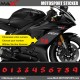 ASSEN Sticker Numero de course pour Ducati Yamaha Honda Suzuki Kawasaki  en 3 exemplaires