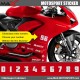 BRNO set of 3 Racing Number Sticker for Ducati Yamaha Honda Kawasaki
