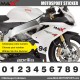 3 Kopie von MOTEGI Startnummer Aufkleber Ducati kawasaki Yamaha Honda