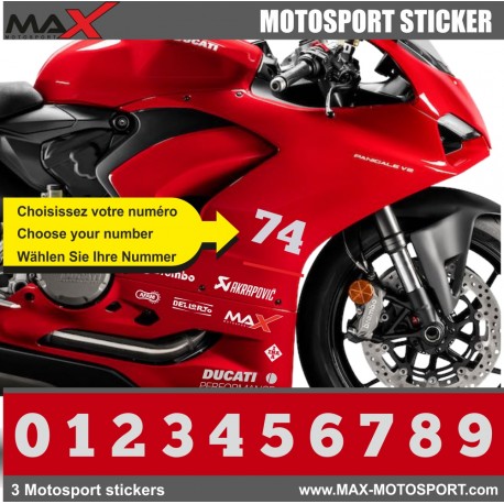 3 Kopie von SILVERSTONE Startnummer Aufkleber Ducati kawasaki Yamaha Honda
