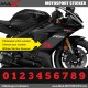 3 Kopie von SILVERSTONE Startnummer Aufkleber Ducati kawasaki Yamaha Honda