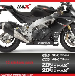 Aufkleber Sticker Pack 12 APRILIA logo RS4 RSV4 TUONO SHIVER DORSODURO