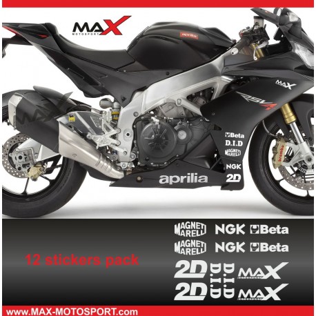 Aufkleber Sticker Pack 12 APRILIA logo RS4 RSV4 TUONO SHIVER DORSODURO