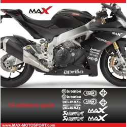 Aufkleber Sticker Pack 12 APRILIA logo RS4 RSV4 TUONO SHIVER DORSODURO