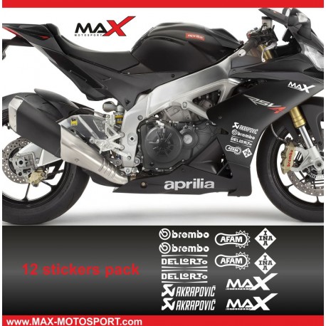 Aufkleber Sticker Pack 12 APRILIA logo RS4 RSV4 TUONO SHIVER DORSODURO
