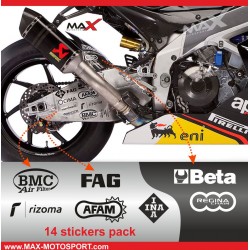 Aufkleber Sticker Pack 12 APRILIA logo RS4 RSV4 TUONO SHIVER DORSODURO
