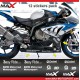 KIT 12 sticker BMW Motorad Motosport logo 2D 3easy Ride Castrol Gnuti S1000RR