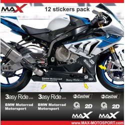 Aufkleber Pack 12 BMW Motorad Motosport logo 2D 3easy Ride Castrol Gnuti S1000RR