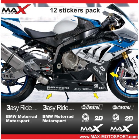 Aufkleber Pack 12 BMW Motorad Motosport logo 2D 3easy Ride Castrol Gnuti S1000RR