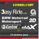 Aufkleber Pack 12 BMW Motorad Motosport logo 2D 3easy Ride Castrol Gnuti S1000RR