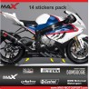 Aufkleber Pack 14 BMW Motorrad Motosport logo BOMBOOGIE PIRELLI Castrol FARO alpha racing