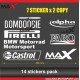 Aufkleber Pack 14 BMW Motorrad Motosport logo BOMBOOGIE PIRELLI Castrol FARO alpha racing