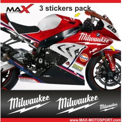 3 Aufkleber  BMW Motorrad logo Milwaukee S1000RR
