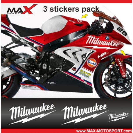 3 Aufkleber  BMW Motorrad logo Milwaukee S1000RR