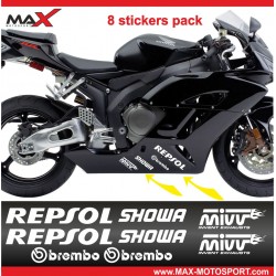 Aufkleber Pack 8 HONDA logo REPSOL SHOWA brembo Mivv CBR600RR