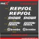 Aufkleber Pack 8 HONDA logo REPSOL SHOWA brembo Mivv CBR600RR