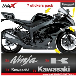 Aufkleber Pack 7 KAWASAKI logo NINJA PACK