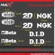 KIT 10 sticker Pack YAMAHA YAMAHA LOGO MAGNETI MARELLI 2D NGK DID BETA