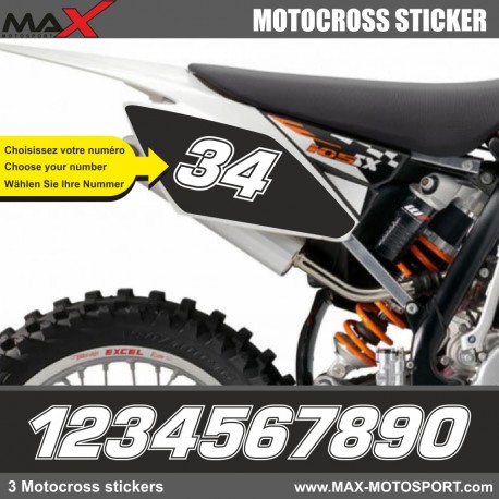 3 Kopie von MXGP Startnummer Aufkleber Motocross KTM