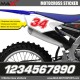 MXGP set of 3 Motocross Racing Number Sticker for Yamaha