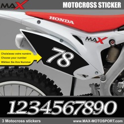 MXDN set of 3 Motocross Racing Number Sticker for Honda