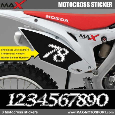 3 Kopie von MXDN Startnummer Aufkleber Motocross Honda
