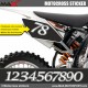 MXDN Sticker Numero de course Motocross KTM en 3 exemplaires