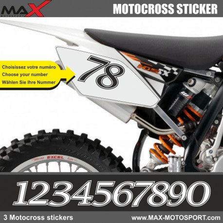 3 Kopie von MXDN  Startnummer Aufkleber Motocross KTM