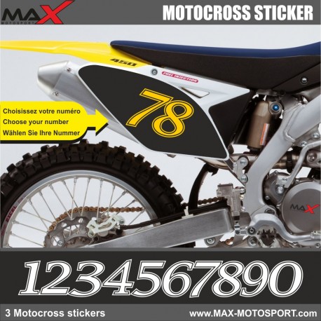 3 Kopie von MXDN Startnummer Aufkleber Motocross Suzuki