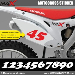 3 Kopie von MX1 StartnummAufkleberer  Motocross Honda