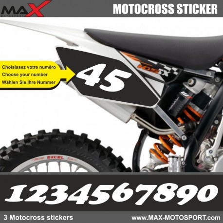 3 Kopie von MX1 Startnummer Aufkleber Motocross KTM