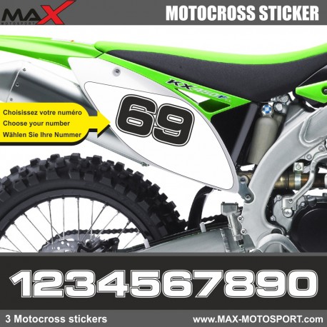 3 Kopie von MX2 Startnummer Aufkleber Motocross Kawasaki