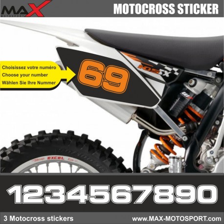 3 Kopie von MX2 Startnummer Aufkleber Motocross KTM