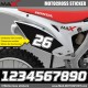 SX set of 3 Motocross Racing Number Sticker for Honda