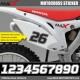 SX set of 3 Motocross Racing Number Sticker for Honda