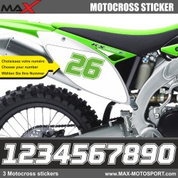 3 Kopie von SX Startnummer Aufkleber Motocross Kawasaki