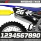 SX set of 3 Motocross Racing Number Sticker for Yamaha