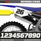 SX set of 3 Motocross Racing Number Sticker for Yamaha