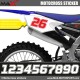 SX set of 3 Motocross Racing Number Sticker for Yamaha