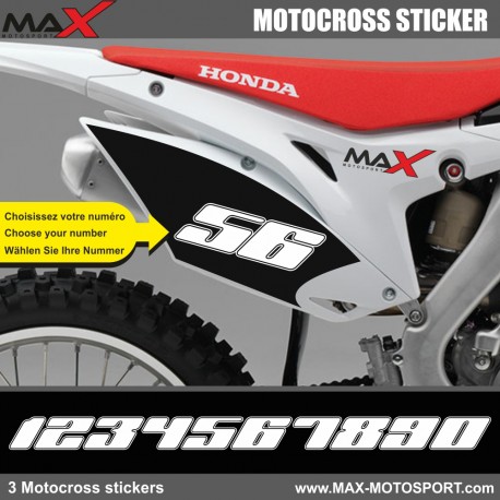 3 Kopie von OFF-ROAD Startnummer Aufkleber Motocross Honda