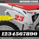3 Kopie von HOLESHOT Startnummer Aufkleber Motocross Honda
