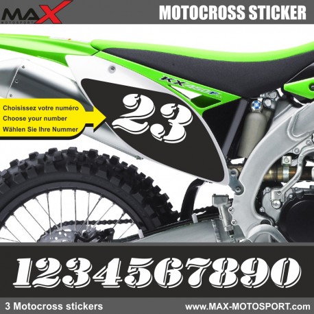 3 Kopie von HOLESHOT Startnummer Aufkleber Motocross Kawasaki