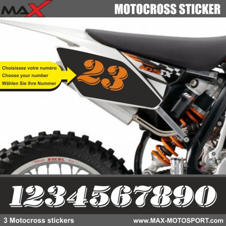 3 Kopie von HOLESHOT Startnummer Aufkleber Motocross KTM