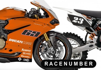 Race Number sticker decals